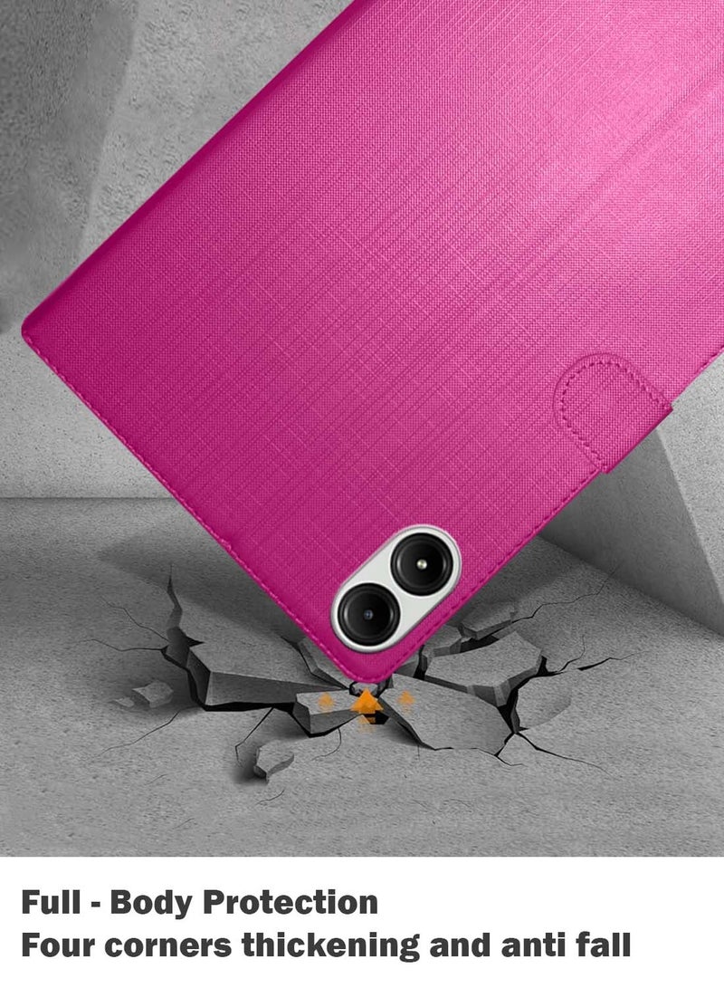 دبليو تيك شاومي ريدمي باد برو 5 جي 2024 12.1 بوصة ASN الحب سلسلة بو الجلود المغناطيسي إغلاق غطاء الوجه - وردي - Image 3