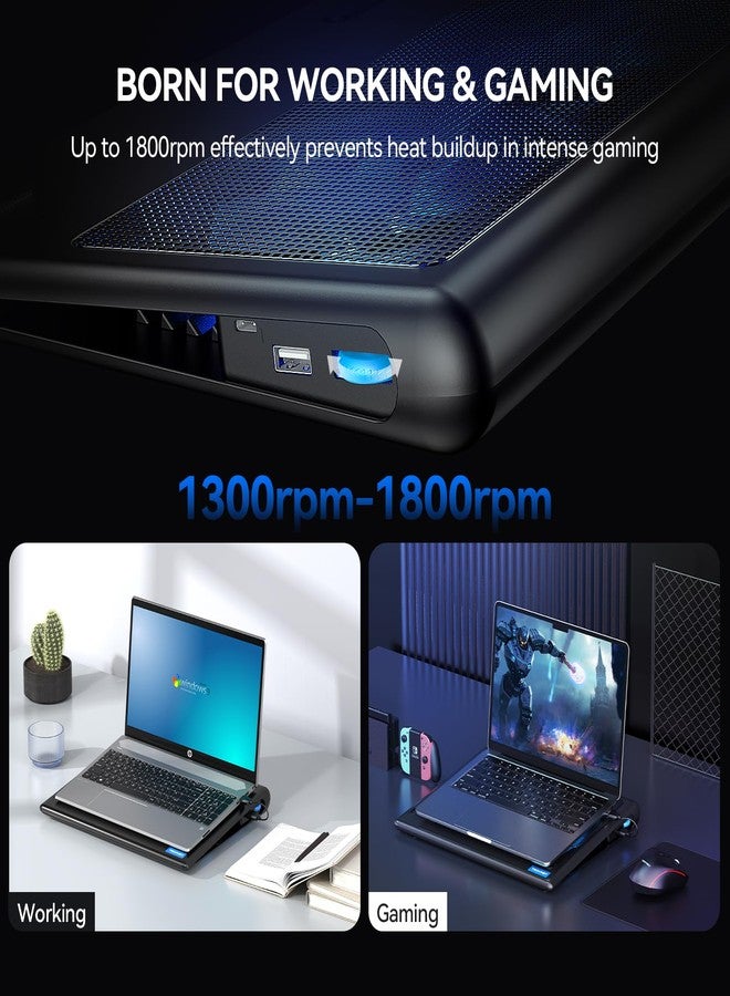 TeckNet Laptop Cooling Pad, Portable Ultra-Slim Quiet Laptop Notebook Cooler Cooling Pad Stand with 2 USB Powered Fans, Fits 12-16 Inches - Image 3
