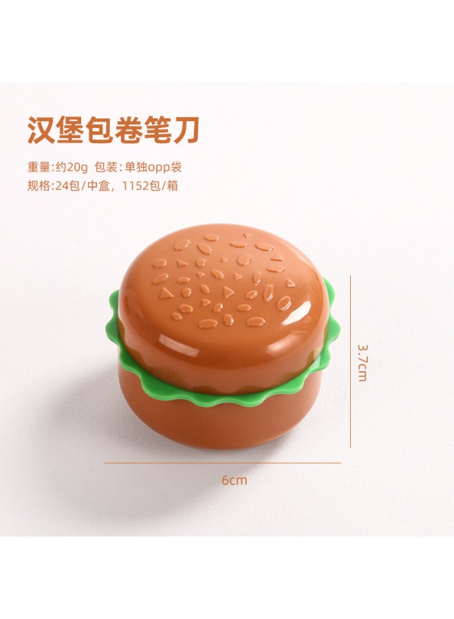 HELPS Creative Simulation Hamburger Shape Pencil Sharpener Double Hole Cartoon Manual Pencil Sharpener For Primary School Students Special Prize Stationery - Image 1