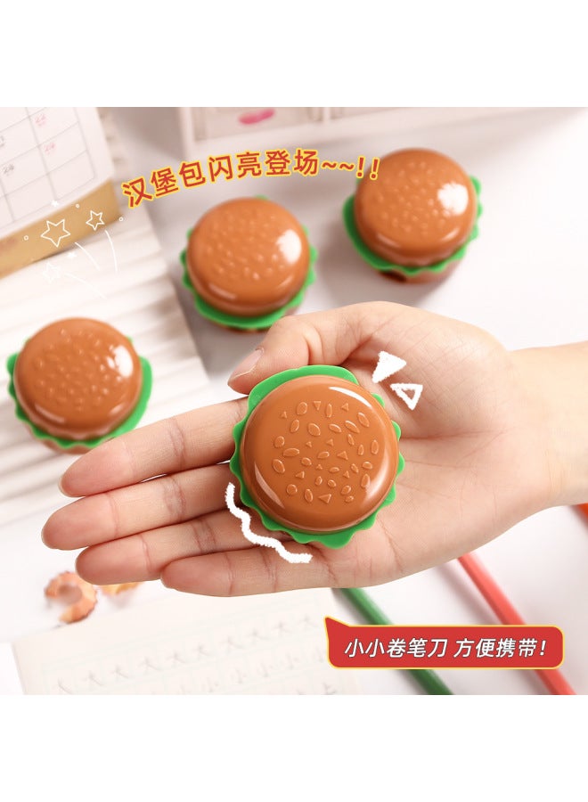HELPS Creative Simulation Hamburger Shape Pencil Sharpener Double Hole Cartoon Manual Pencil Sharpener For Primary School Students Special Prize Stationery - Image 4