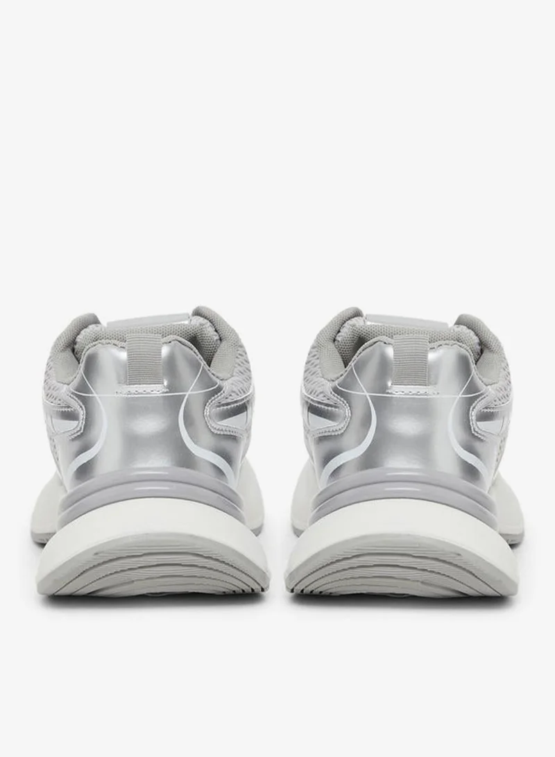 Styli Active Silver Metallic Panel Sporty Sneakers