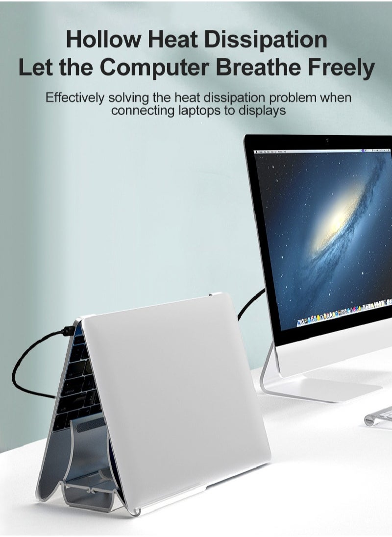 FlashHawk Vertical Laptop Stand,Tablet Phone Holder for Gaming Laptop Base White  - Image 3
