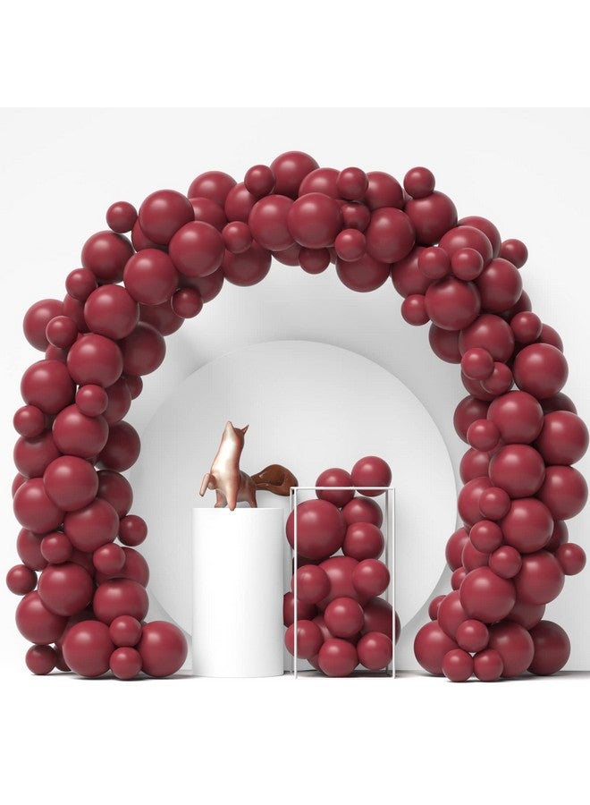 Janinus Burgundy Balloon Garland Arch Kit Maroon Balloons 12 In 5 In 80pcs Wine Red Balloons Matte Balloons for Graduation Wedding Bridal Shower Birthday Party Anniversary & Women Party Decoration - Image 1