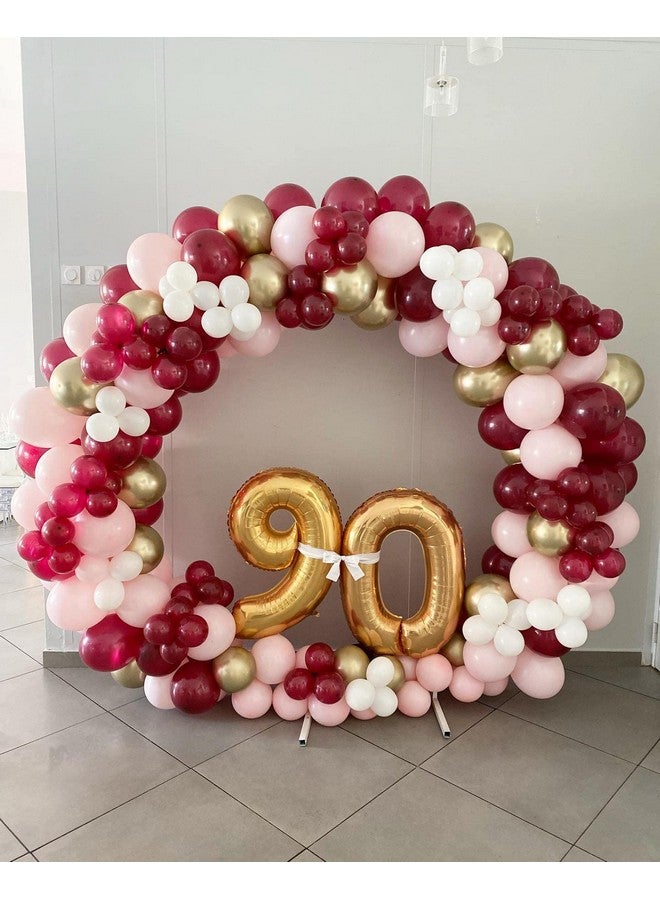 Janinus Burgundy Balloon Garland Arch Kit Maroon Balloons 12 In 5 In 80pcs Wine Red Balloons Matte Balloons for Graduation Wedding Bridal Shower Birthday Party Anniversary & Women Party Decoration - Image 5