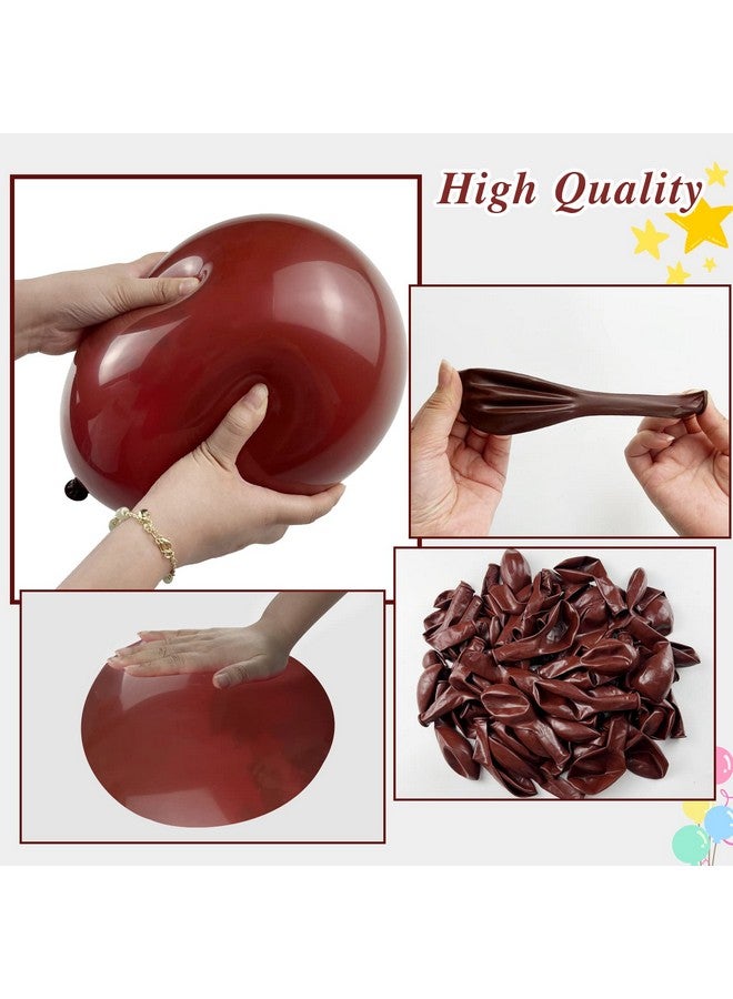 Janinus Burgundy Balloon Garland Arch Kit Maroon Balloons 12 In 5 In 80pcs Wine Red Balloons Matte Balloons for Graduation Wedding Bridal Shower Birthday Party Anniversary & Women Party Decoration - Image 2