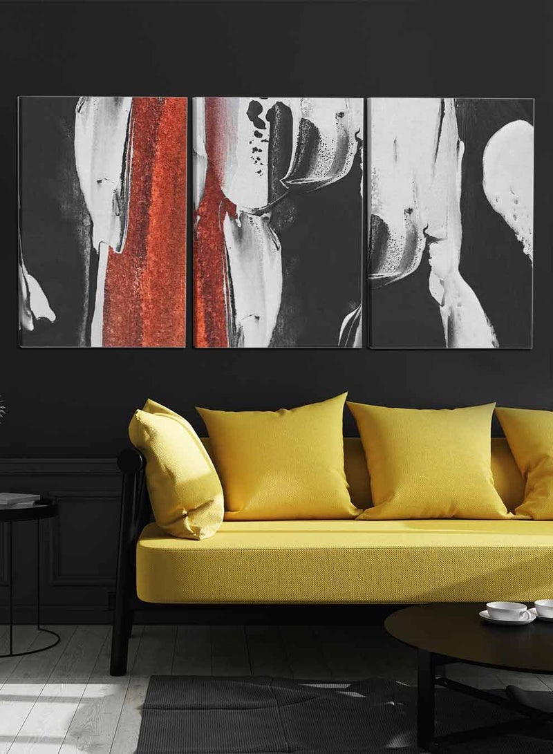 LOWHA Set Of 3 Framed Canvas Wall Arts Stretched Over Wooden Frame, Abstract Adornment Murals Paintings, For Home, Living Room, Office Decor - Image 2