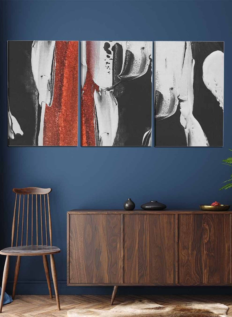 LOWHA Set Of 3 Framed Canvas Wall Arts Stretched Over Wooden Frame, Abstract Adornment Murals Paintings, For Home, Living Room, Office Decor - Image 3