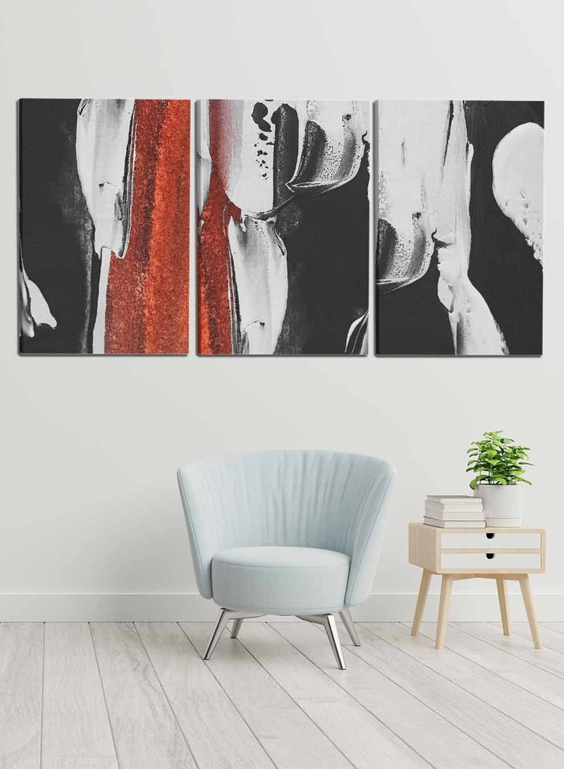 LOWHA Set Of 3 Framed Canvas Wall Arts Stretched Over Wooden Frame, Abstract Adornment Murals Paintings, For Home, Living Room, Office Decor - Image 4