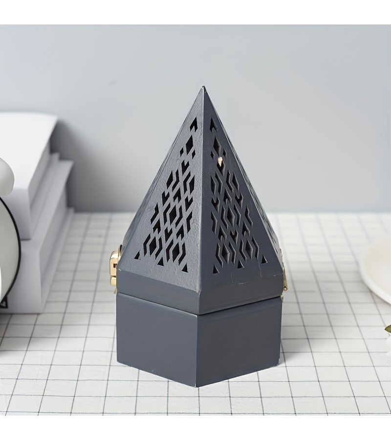Solid Wood Carving Incense Holder Box Hollow Design For Mosquito Coil - Image 2