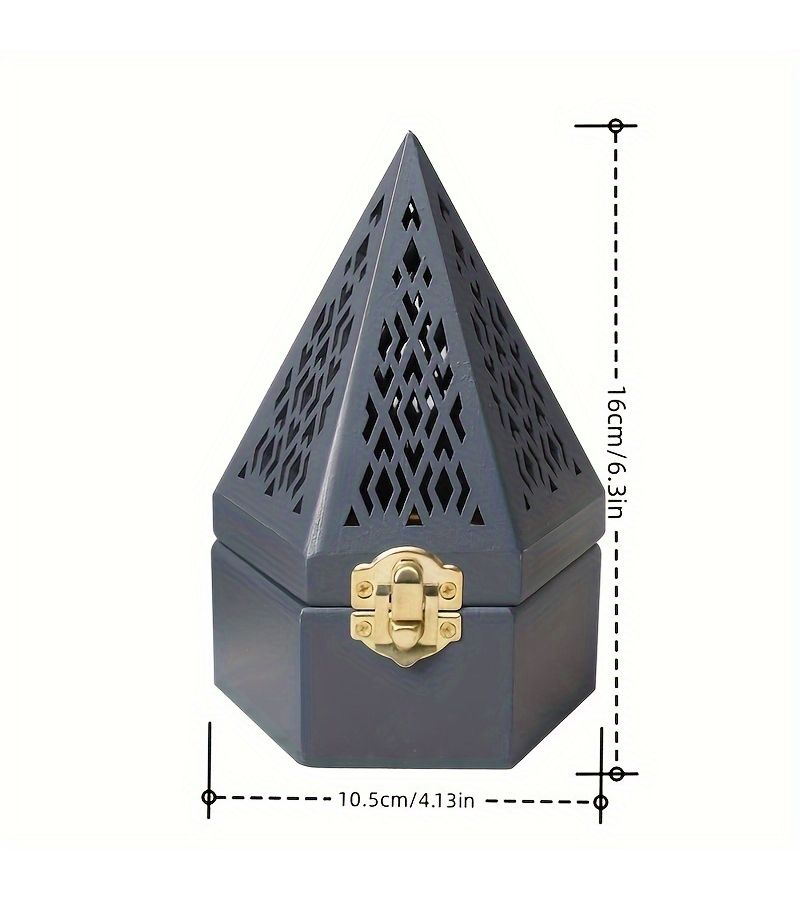 Solid Wood Carving Incense Holder Box Hollow Design For Mosquito Coil - Image 4