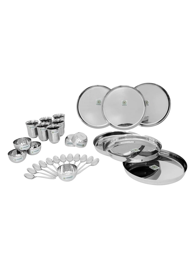 Coconut Coconut Stainless Steel (Heavy Guage) Delight Dinner Set/Dinnerware & Serveware - 30 Piece  - Image 2