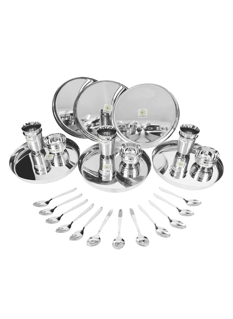 Coconut Coconut Stainless Steel (Heavy Guage) Delight Dinner Set/Dinnerware & Serveware - 30 Piece  - Image 1