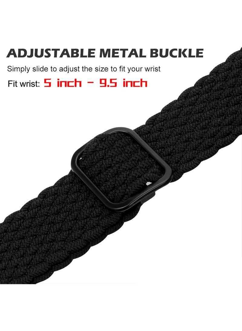 OLYSON 2Pcs Stretchy Solo Loop Compatible with Apple Watch Band 42mm 41mm 40m 38mm for Women Men,Sport Breathable Nylon Braided Wristband for iWatch Series 10 9 8 7 6 SE 5 4 3 Ultra 2 1  - Image 3