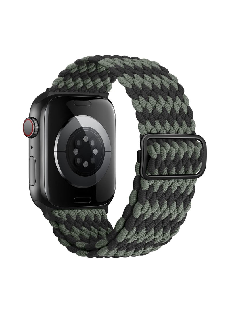 OLYSON 2Pcs Stretchy Solo Loop Compatible with Apple Watch Band 42mm 41mm 40m 38mm for Women Men,Sport Breathable Nylon Braided Wristband for iWatch Series 10 9 8 7 6 SE 5 4 3 Ultra 2 1  - Image 4