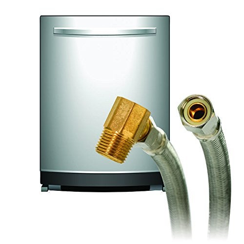 Fluidmaster B6W48 Dishwasher Connector With 3/8-Inch Elbow Fitting, Braided Stainless Steel - 3/8 Female Compression Thread x 3/8 Female Compression Thread, 4 Ft. (48-Inch) Length, 1 Count (Pack of 1) - Image 2