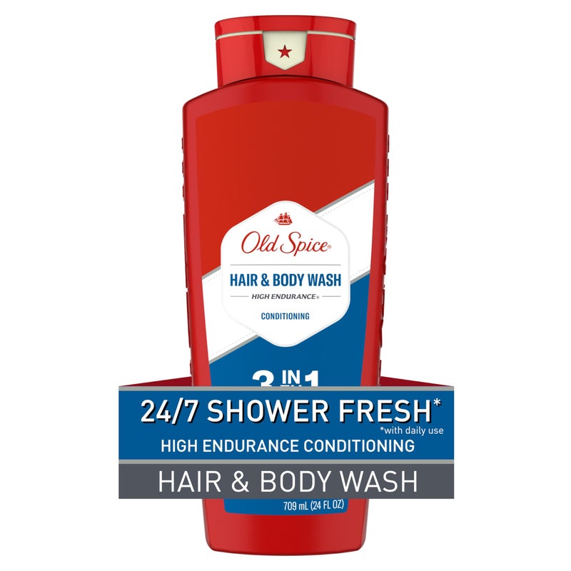 Old Spice Refreshing 2-in-1 Hair & Body Wash Conditioner for Men, High Endurance, 3X Defense, 24/7 Shower Fresh with Lasting Scent, Scented, 24 oz - Image 1