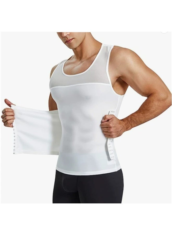 general Men Body Shaper Slimming Vest Tight Tank Top Compression Shirt Tummy Control Underwear Binder,Chest Body Posture Corrector Corset Sleeveless Vest Abdomen Control Underwear Shapewear THermal Tops - Image 1