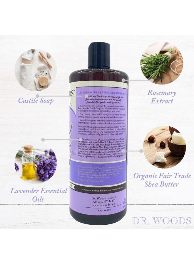 Dr. Woods Pure Lavender Castile Soap with Organic Shea Butter, 32 Ounce - Image 4