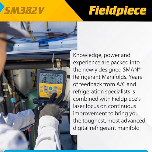 Fieldpiece SM382V Wireless 3-Port SMAN Refrigerant Manifold with Vacuum Gauge – Digital Gauges for HVAC & Refrigeration - Image 4