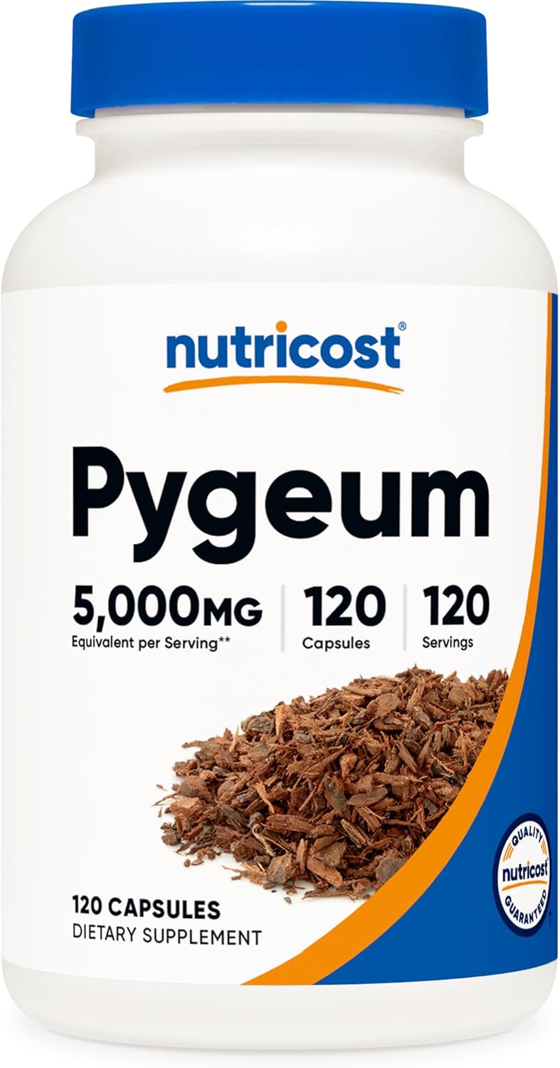 Nutricost مستخلص البيجيوم من نوتريكوست 5000 ملغ يعادل 120 كبسولة من 500 ملغ من مستخلص 10:1 كبسولات نباتية خالية من الكائنات المعدلة وراثيًا وخالية من الغلوتين وصديقة للنباتيين - Image 1
