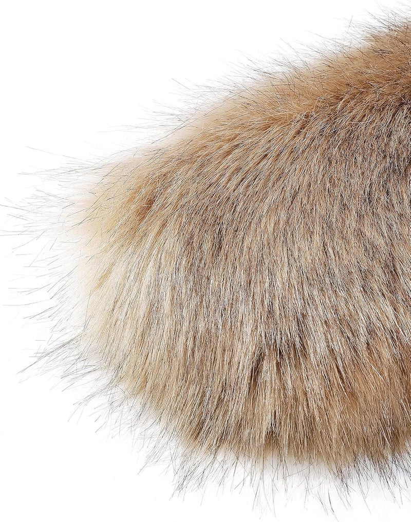 BABEYOND Women's Faux Fur Shawl Collar Wrap for Winter - 47.2" Long (Camel) - Image 5