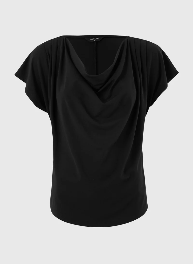ماتلان Black Cowl Angel Sleeve Top