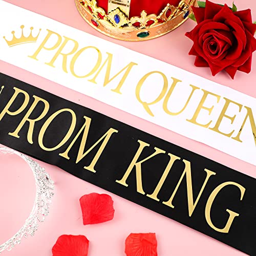 Saintrygo Prom Queen and King Sash Crowns Tiara 2025 Grad Crown Sash Headbands for Adult Halloween Wedding Cosplay(4 Pcs,Vintage Style) - Image 3