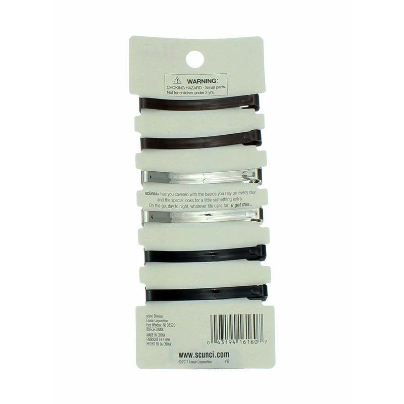 Scunci Effortless Beauty - Open Center Metal Barrettes, Assorted Colors (6 Count) - Image 4