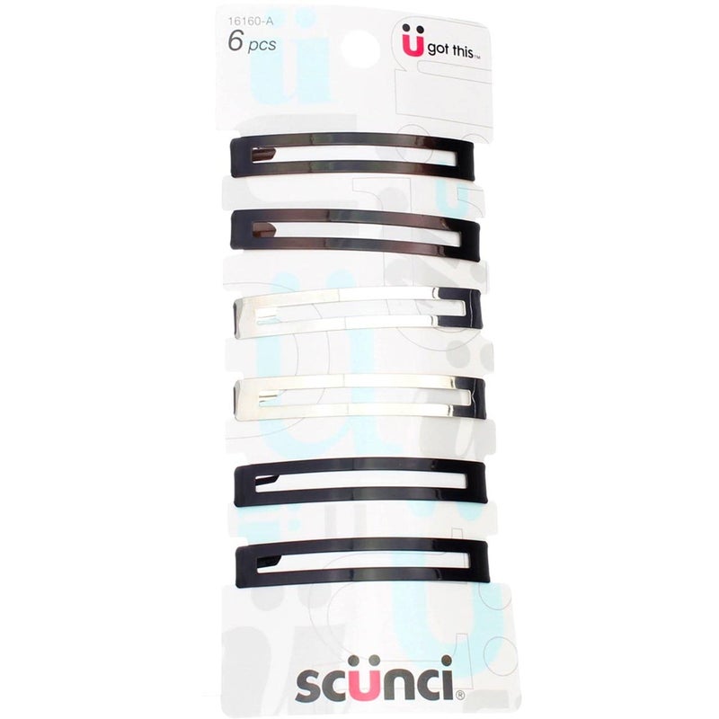 Scunci Effortless Beauty - Open Center Metal Barrettes, Assorted Colors (6 Count) - Image 3