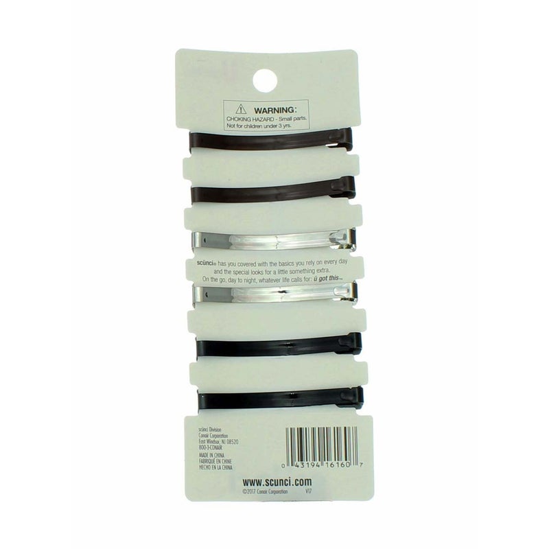 Scunci Effortless Beauty - Open Center Metal Barrettes, Assorted Colors (6 Count) - Image 2