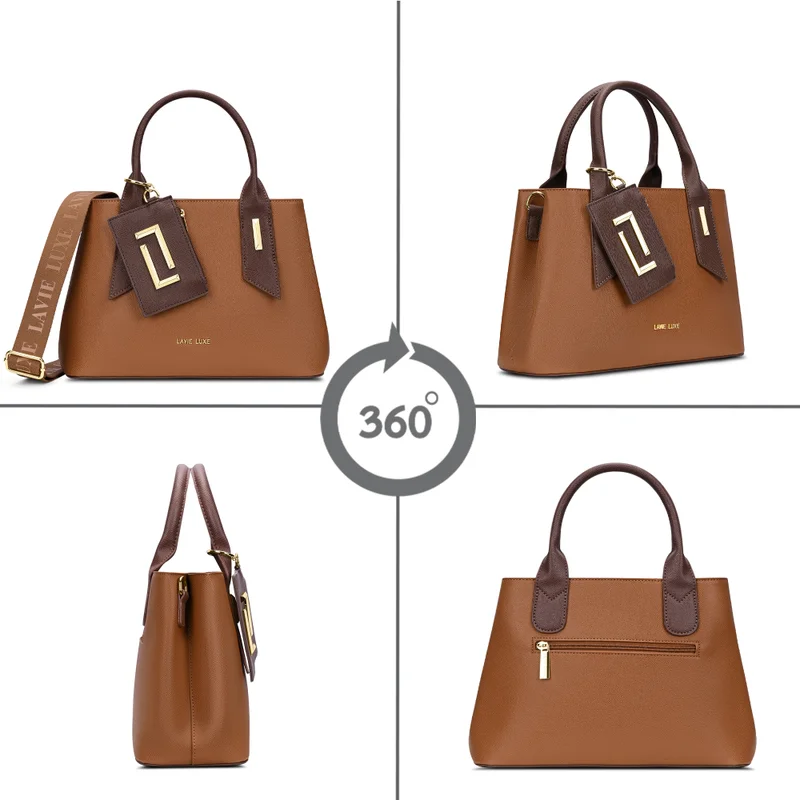 Lavie  Luxe Women's Duo Rumba Satchel (Tan) for Women | Best Price UAE