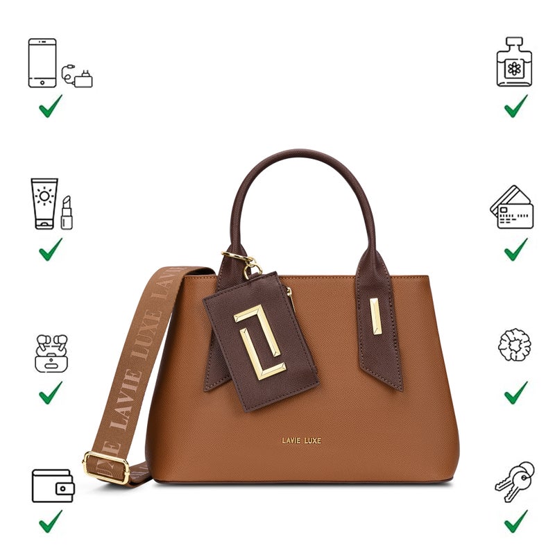 Lavie Luxe Women's Duo Rumba Satchel (Tan) - Image 5