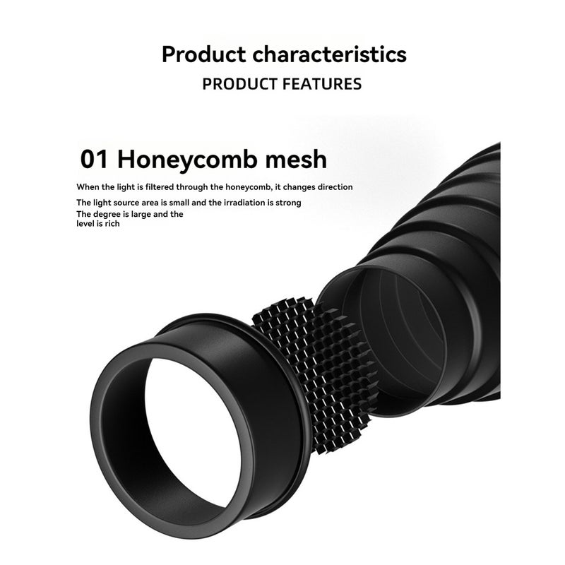 Metal Beam Cylinder Pig Beak Spotlight Cylinder with Honeycomb Grid 5pcs Colour Filter Kit Suitable for Bully Port / Bowens Port / Roof Lights - Image 3