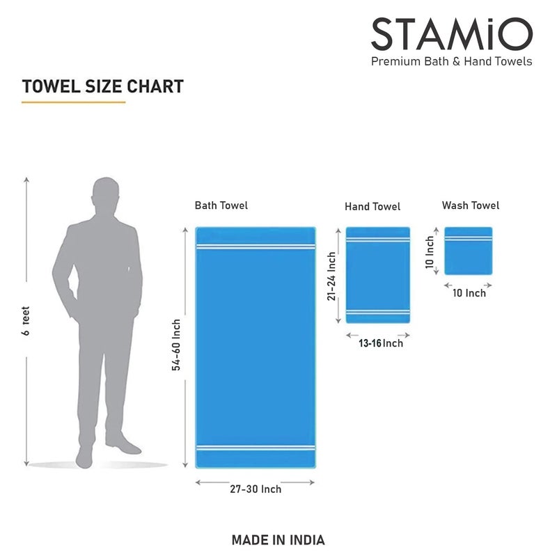 STAMIO Cotton 450 GSM Hand Towel Set of 3, 40 X 60 cm for Men, Women, Home Use, Gym, Wash Basin, Sports, Workout | Soft, Absorbent, Quick Dry, Full Size Large | Brown + Grey + Magenta - Image 5