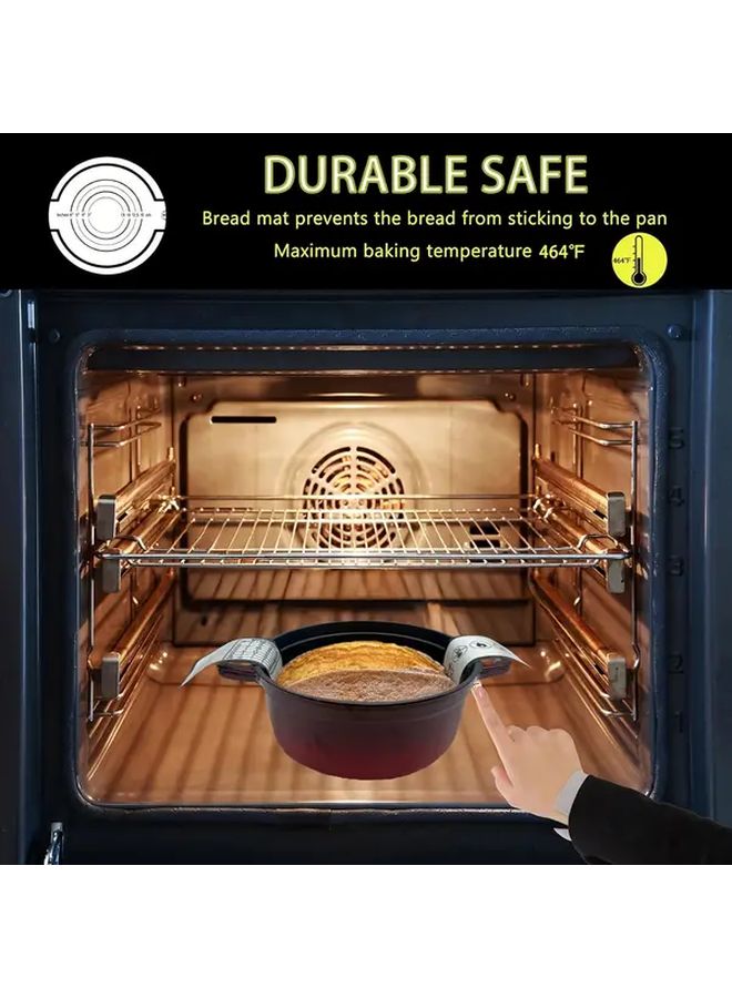 3pcs Black Silicone Bread Hanging Mat with Long Handle Non Stick Reusable Heat Resistant Baking Pad - Image 4