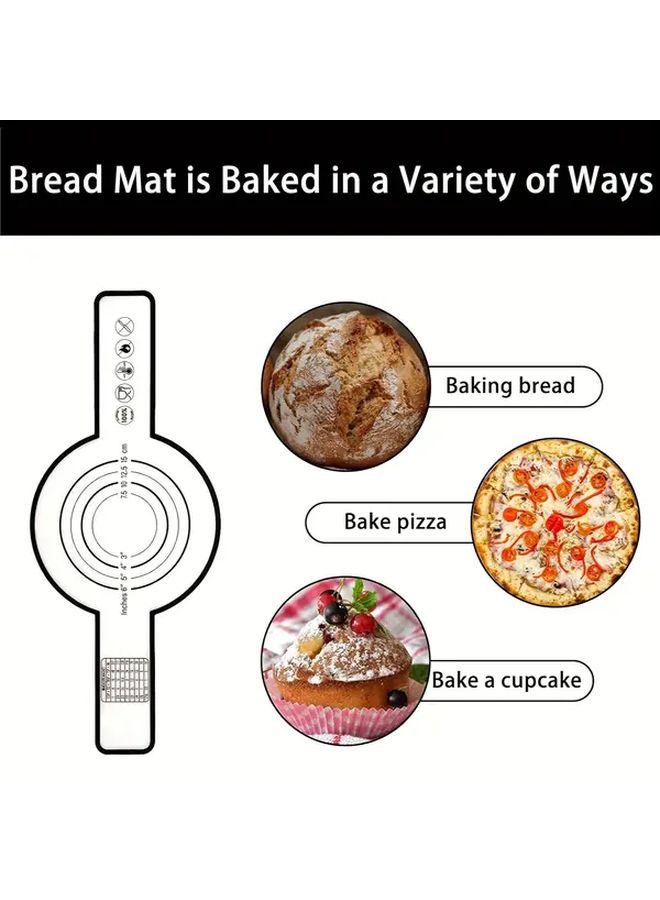 3pcs Black Silicone Bread Hanging Mat with Long Handle Non Stick Reusable Heat Resistant Baking Pad - Image 3