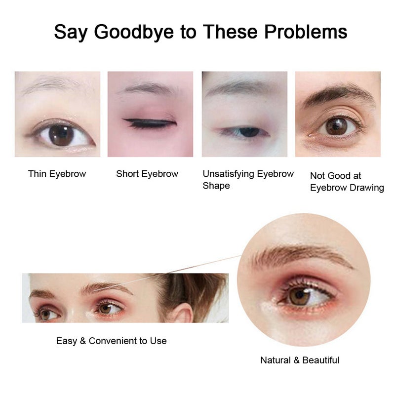6D Eyebrow Tattoos Stickers Eyebrow Water Transfers Stickers Hair-Like Waterproof Eyebrow Stickers for Brow Grooming Shaping Assorted Styles for Women & Girls - Image 2