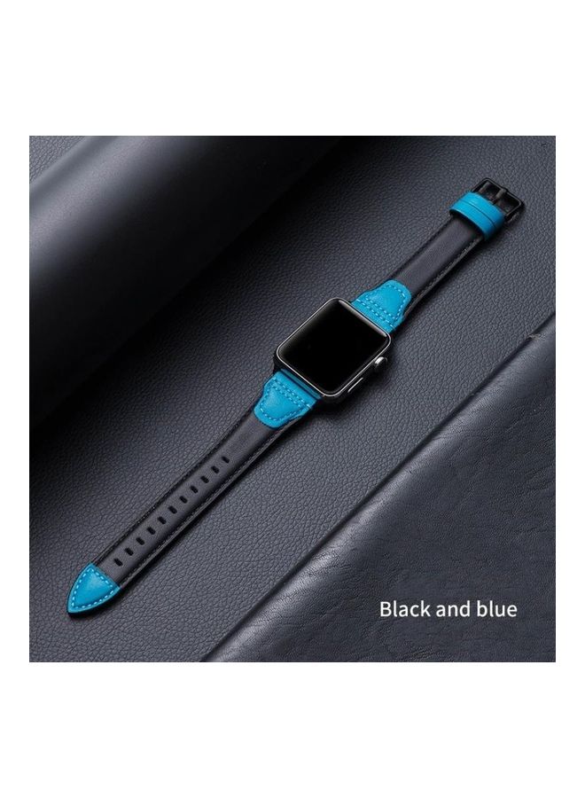 NIBEMINENT Replacement Watchband For Apple Watch Black/Blue - Image 3