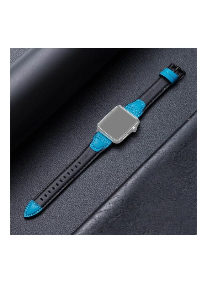 NIBEMINENT Replacement Watchband For Apple Watch Black/Blue - Image 2