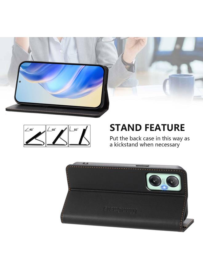 S-TOP Case For Infinix Hot 20 5G RC01 Dual-Folded Magnetic Suction RFID Leather Phone Case - Image 4