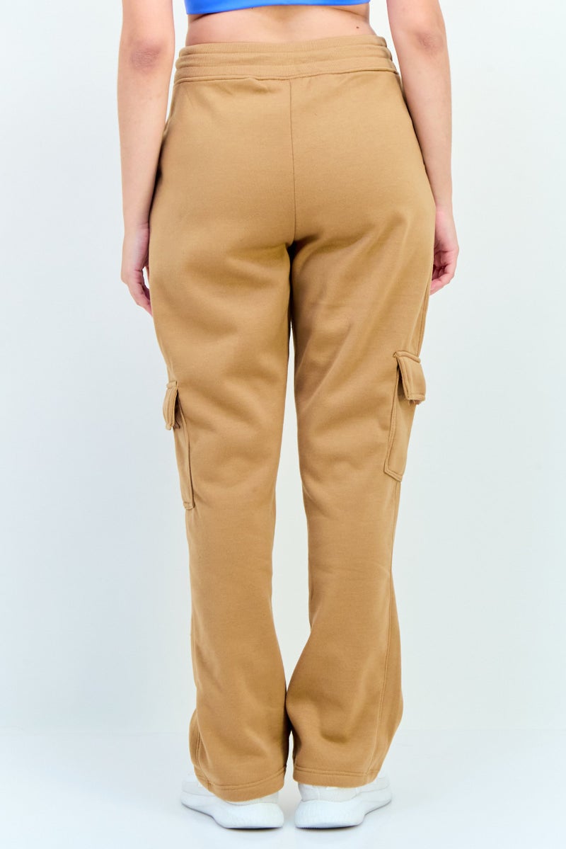 BSP سروال رياضي نسائي مناسب خارجي بجيب، تان - Image 4