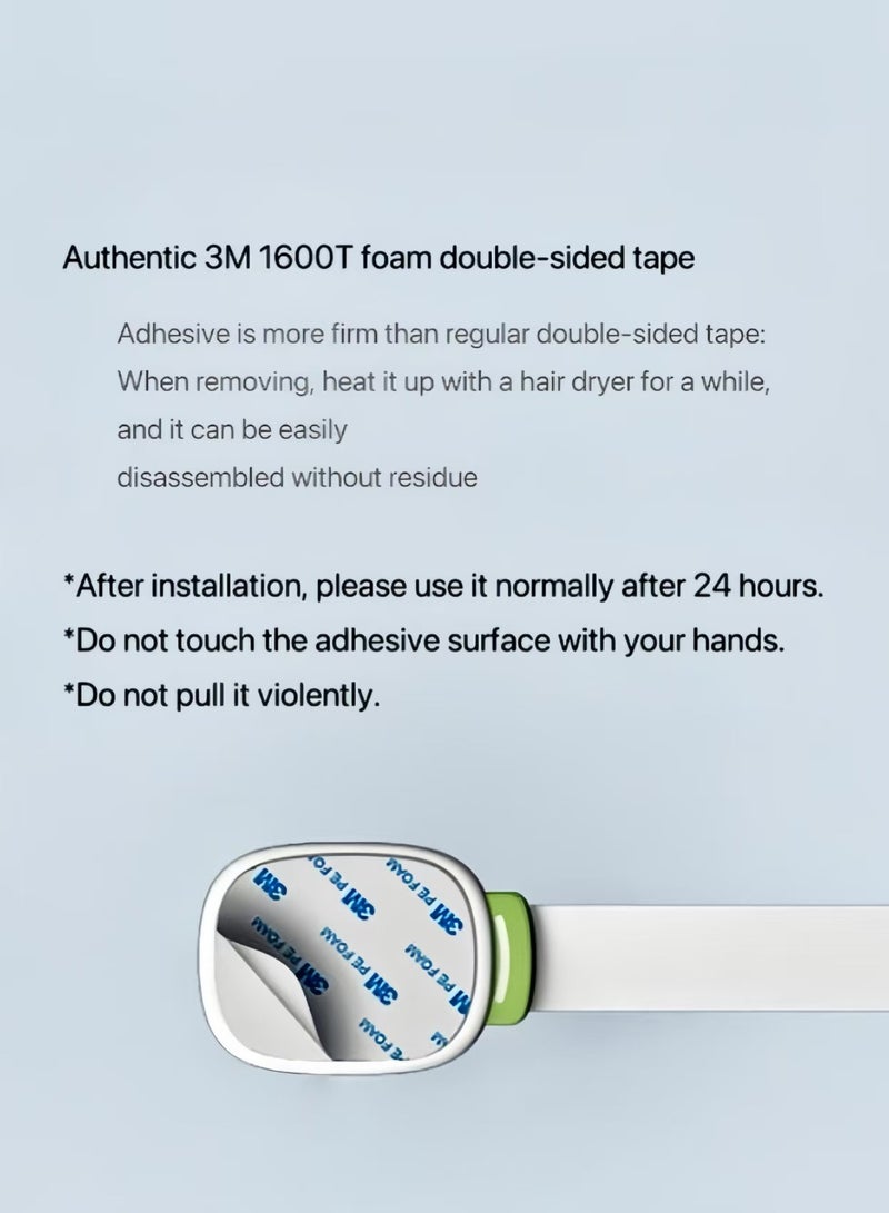 Premium Child Safety Lock, Made Of Eco-Friendly Abs And Pvc Materials, Genuine 3M Double-Sided Tape, Press-To-Unlock, Suitable For Corner Installation In Homes, Upgraded Safety Protection, Green  - Image 3