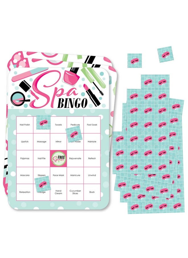 Big Dot of Happiness Big Dot of Happiness Spa Day - Bingo Cards and Markers - Girls Makeup Party Bingo Game - Set of 18  - Image 1