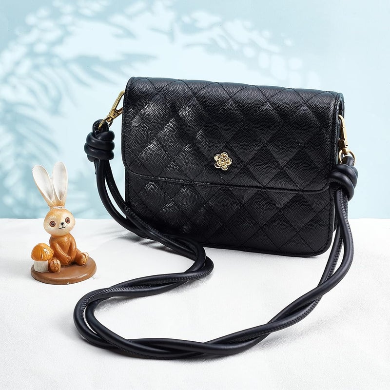 cheekyglo Leather Bag Handle Replacement, 33 Inch Black PU Leather Purse Short Handle Handbag Strap Handbag Handle Shoulder Bag Strap with Swivel Clasp Bag Repair Accessories - Image 2