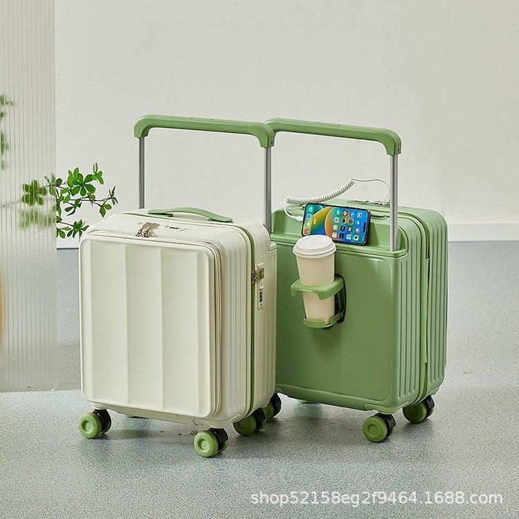 18-inch Carry-on Luggage with Front Opening, USB Charging Port and Cup Holder - Image 3