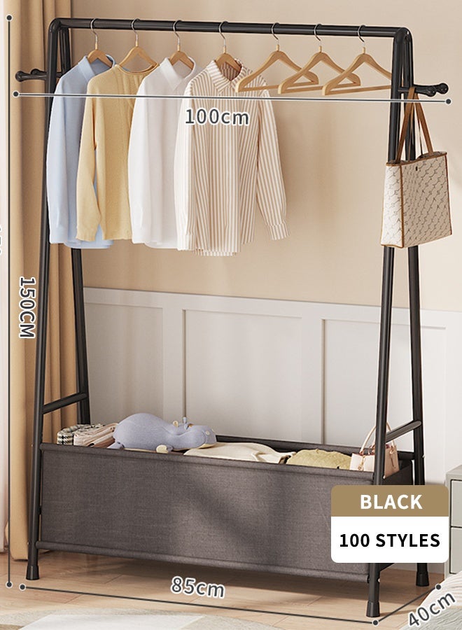 Clothes Rack, Clothing Garment Rack Clothes Organizer and Holder Metal Clothing Stand Hanging Clothes 1-Tier Storage Shelf for Boxes Shoes Boots Commercial Grade Multi-Purpose Entryway Shelving Unit for Home Office Bedroom,85x40x150cm