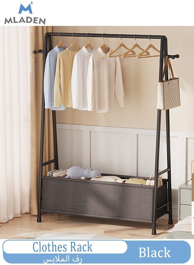 Clothes Rack, Clothing Garment Rack Clothes Organizer and Holder Metal Clothing Stand Hanging Clothes 1-Tier Storage Shelf for Boxes Shoes Boots Commercial Grade Multi-Purpose Entryway Shelving Unit for Home Office Bedroom,85x40x150cm