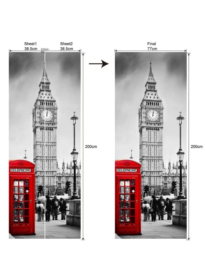 Bluejw Foreign Trade Goods 77/90cm Landscape Decoration Simulation Door Stickers Bedroom Living Room Door Renovation Pvc Wall Stickers A Generation Of Hair - Image 1