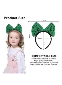 HOXIEYA St. Patrick'S Day Hairband, Green Shamrocks Bow Headband, 1Pcs, Unisex, For Adults  - Image 2
