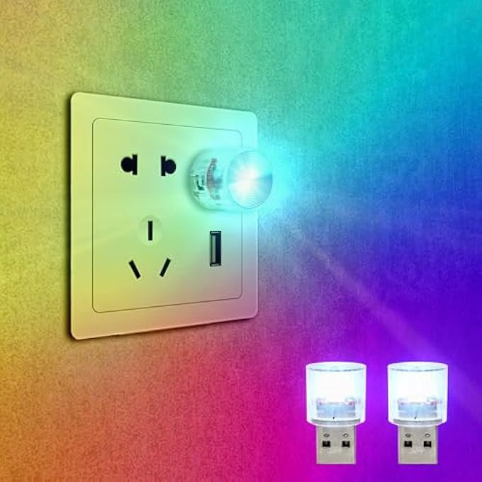 KASTWAVE Usb Led Car Interior Lights 2Piece Multicolor Mini Night Lamps For Car Decoration Universal Led Atmosphere Lights For Vehicle Interiors - Image 4